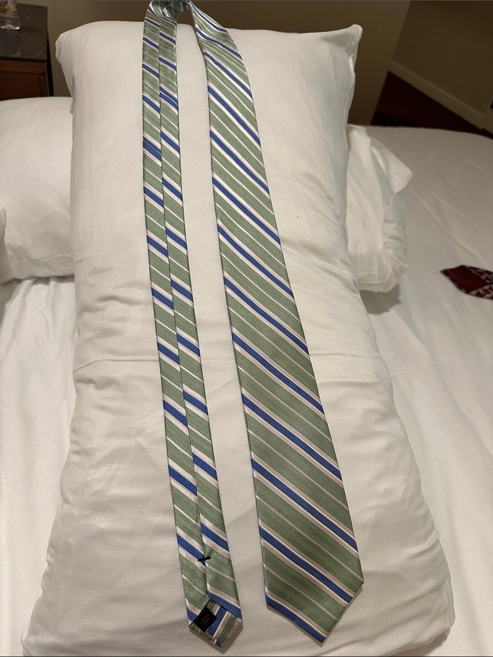 Reserved Green, Blue & White Striped Men's Tie